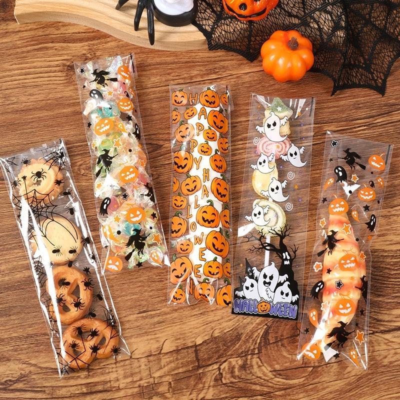 Packaging - 50/100 stuks Halloween zelfklevende zakjes met