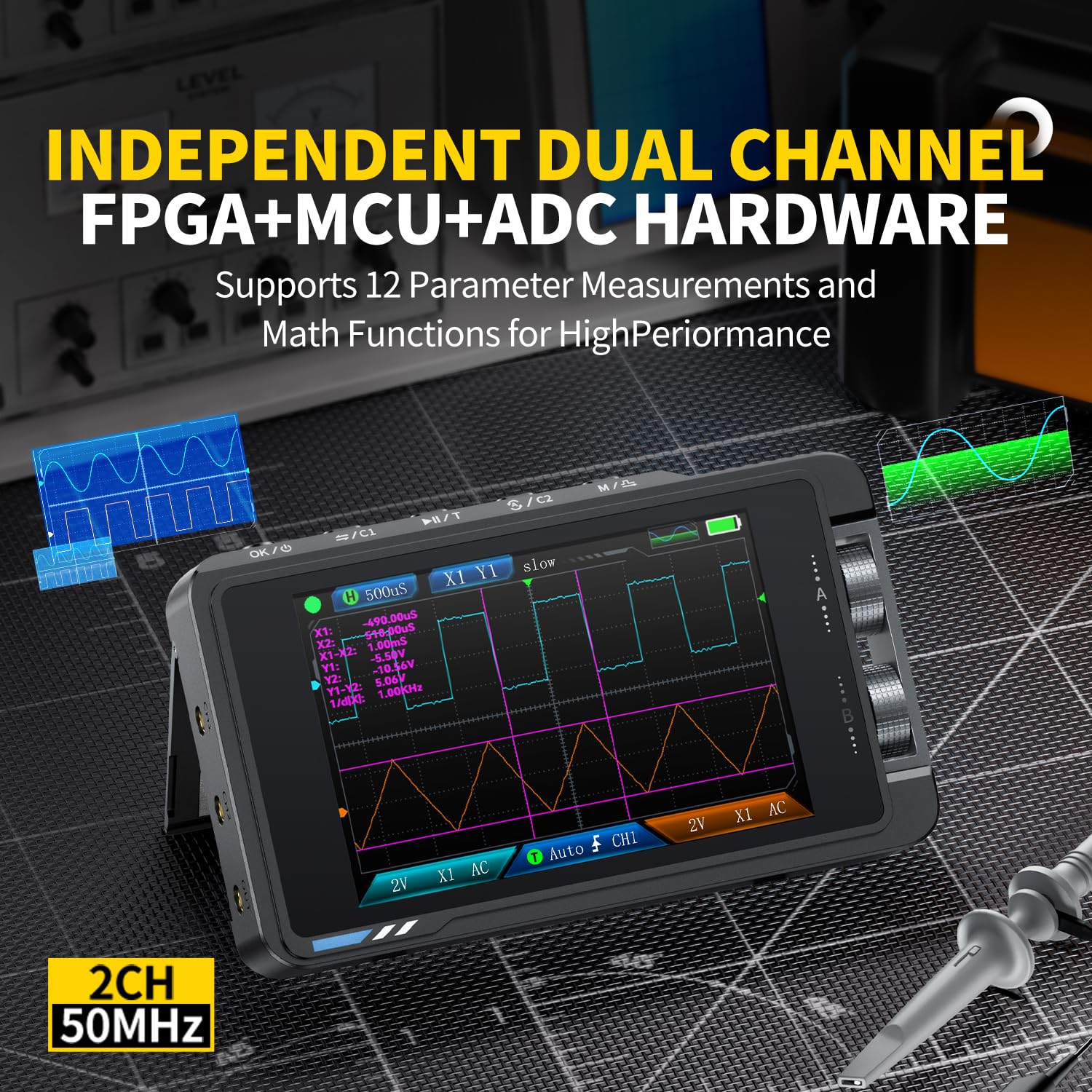 FNIRSI DS215H digitale oscillo - Fnirsi Digital Oscilloscope Handheld recensie en prijs