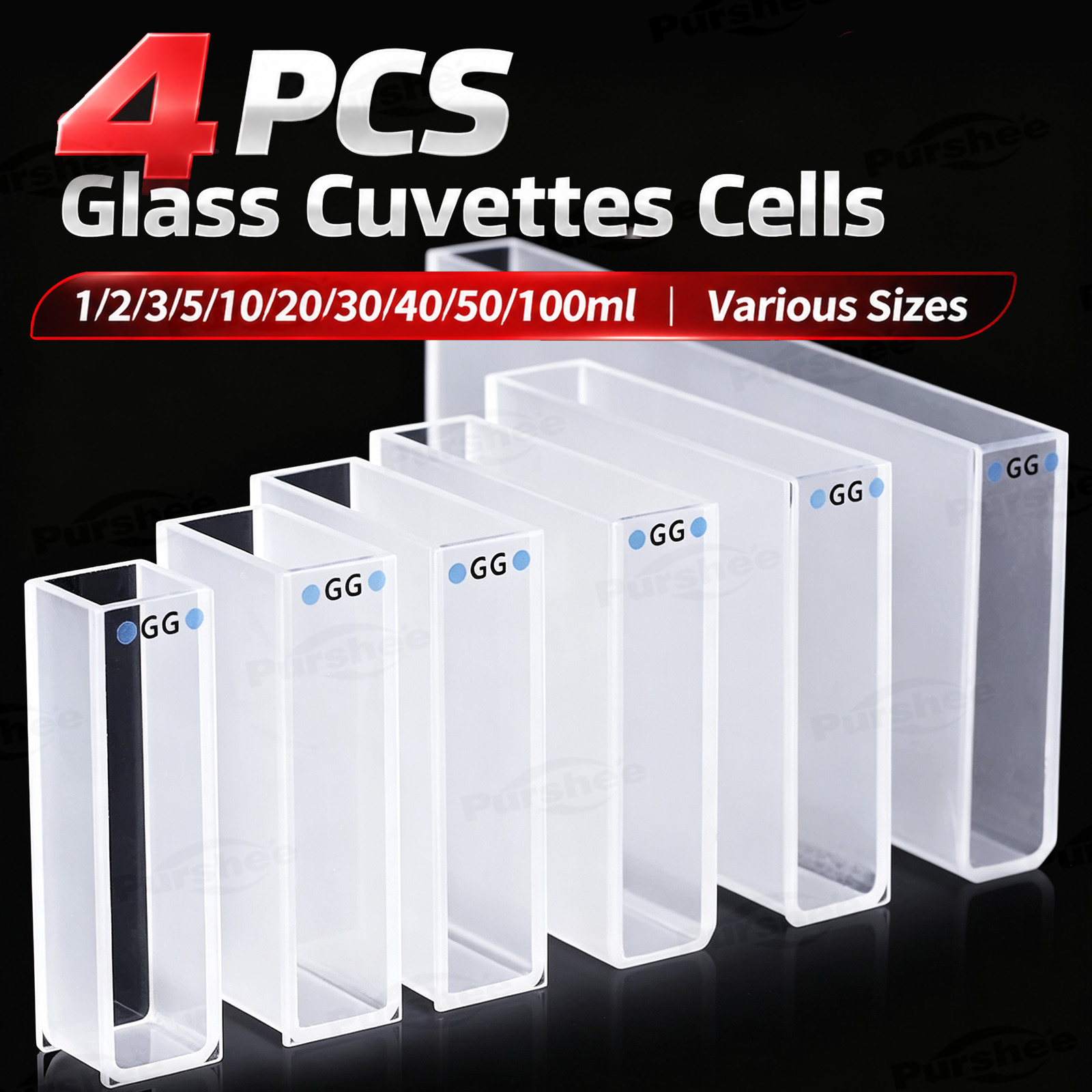 4 stuks glazen cuvetten, verkr - Lab Equipment recensie en prijs